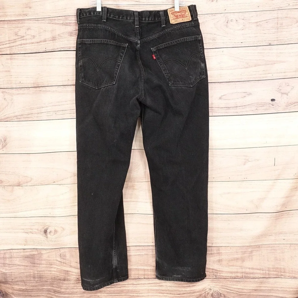 Levis 550 Jeans Mens 37x31 (38x32) Black Charcoal Relaxed Fit Denim Pants